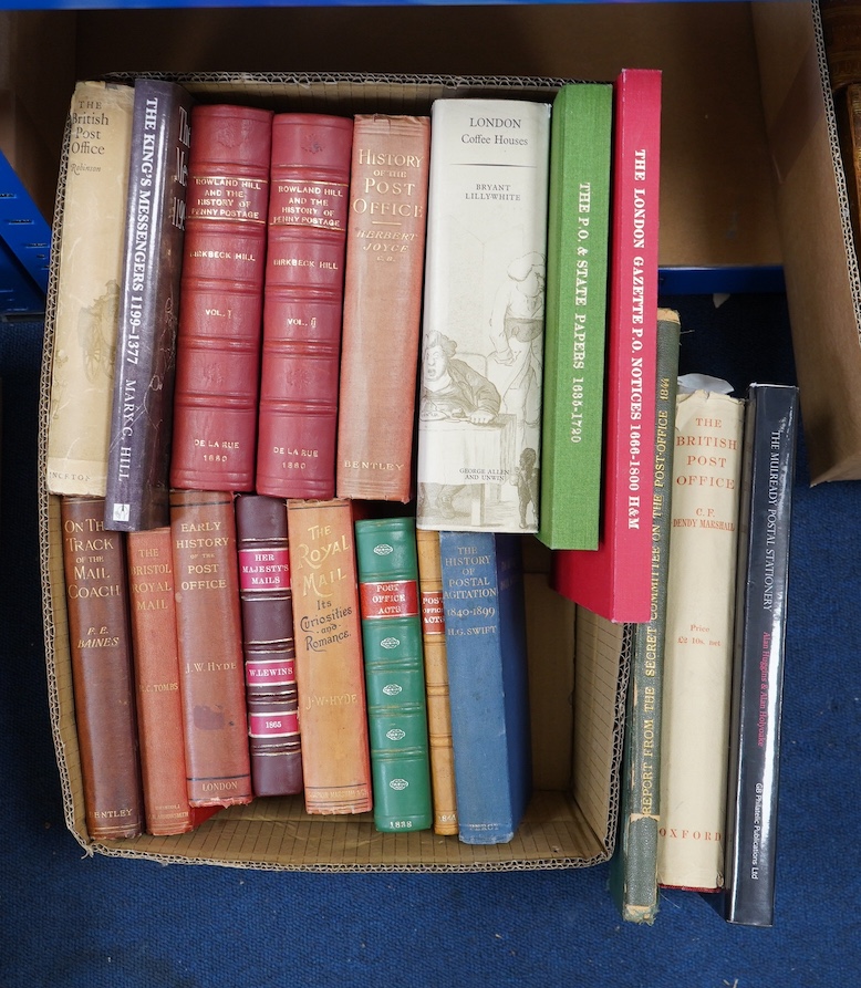 Hill, Sir Rowland and Hill, George Birkbeck - The Life of Sir Rowland Hill ... and the History of Penny Postage ... 2 vols, 6 plates (incl. a 2 leaf facsimile); newly rebound red calf, blind decorated panelled spines gil